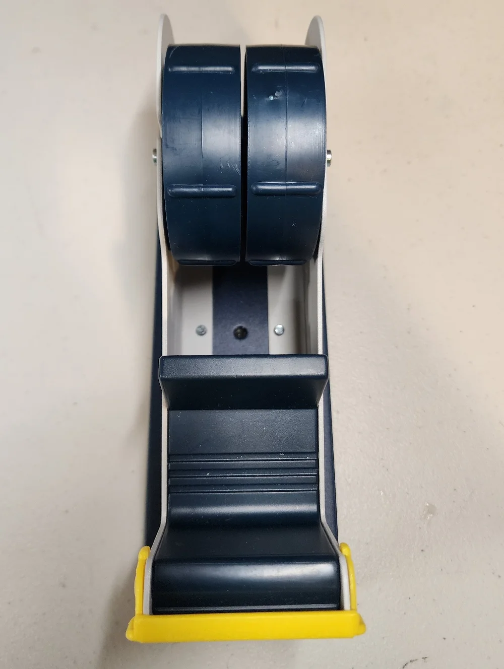 Excell ET-227 Blue/Grey Premium Twin-Roll Steel Desk Top Dispenser: 2 in. Wide